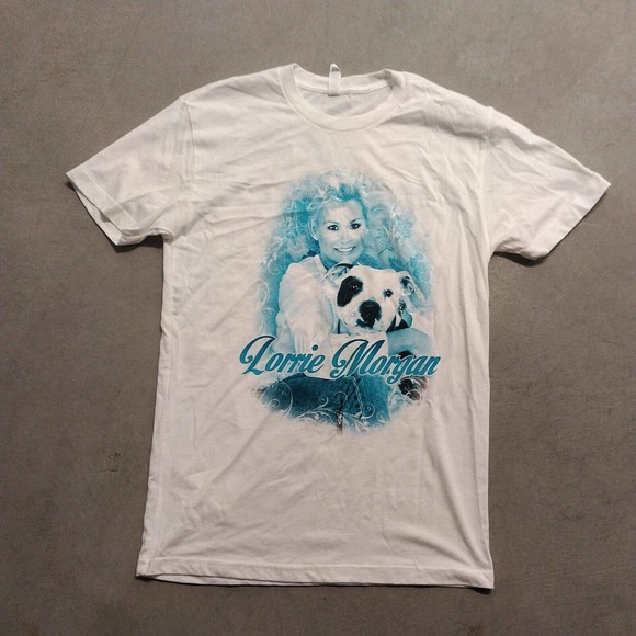 Lorrie Morgan White Cotton T Shirt Size Small Signed Next Level - Picture 1 of 12